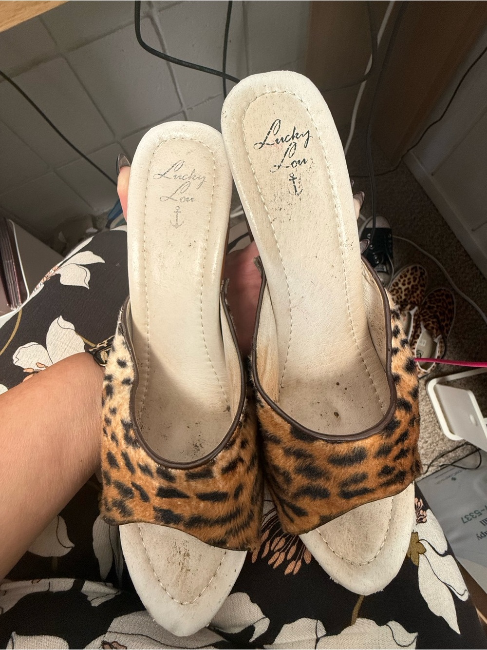 Lucky Lou Leopard Tiki heels.